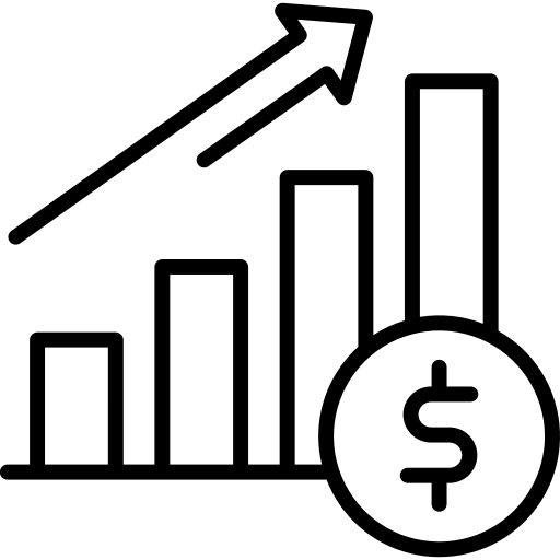 Chart indicating profit increasing.